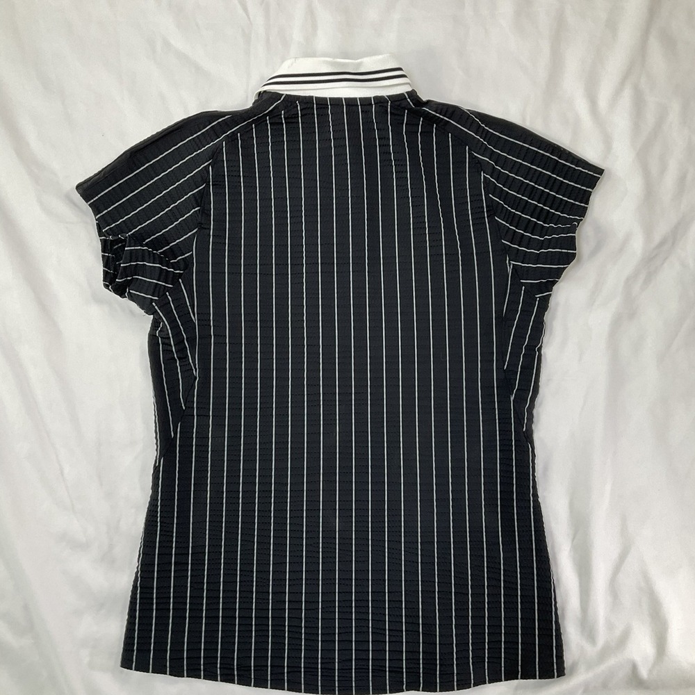 Inphorm Women Black/White Stripe Tennis Golf Pickle Ball Textured Sz S Sport 552 - Picture 3 of 12